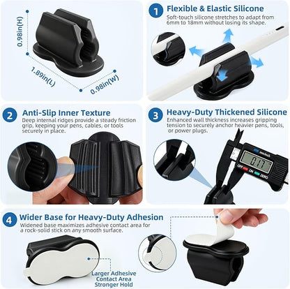 Biottro 12PCS Adhesive Pen Holder Pencil Holder - Image 5