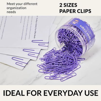 NEEWAY 450pcs Paper Clips Assorted Sizes, Small and Large Paper Clips, Coated - Image 6