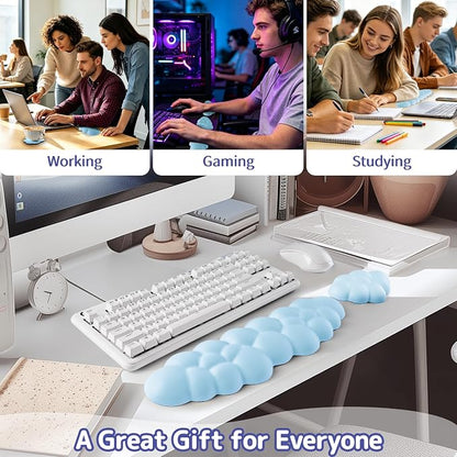 Sushret Cloud Wrist Rest Keyboard, Cloud Keyboard Wrist Pad Set - Image 6
