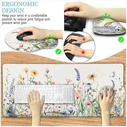 LIMKRIAN Flower Mouse Pad Set Large Desk Matt - Image 4