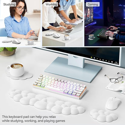 TECKNET Cloud Keyboard Wrist Rest Set, Cloud Wrist Rest - Image 7
