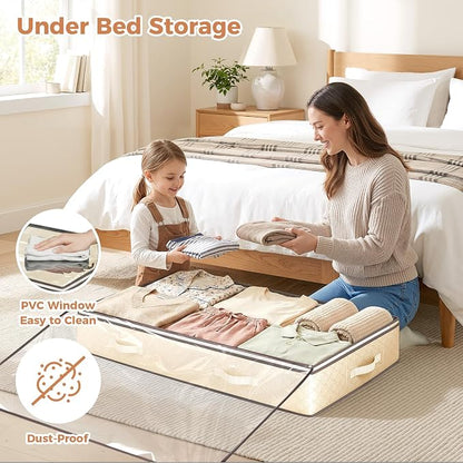 Budding Joy 6 Pack 90L Under bed Storage Containers Organizer Large Capacity - Image 2