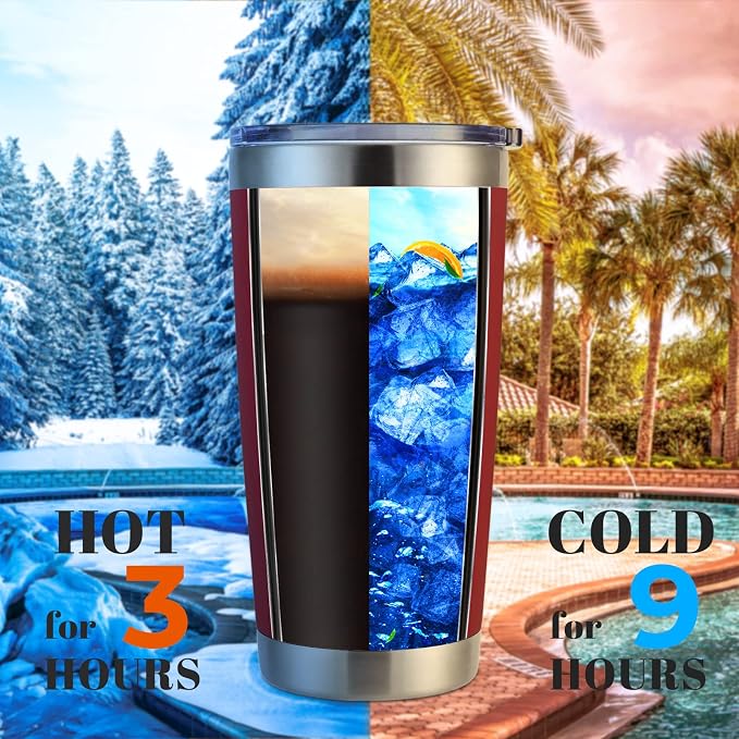 DOMICARE 20oz Stainless Steel Tumbler Bulk with Lid, Double Wall Vacuum Insulated Travel Mug, Powder Coated Coffee Cup, Powder Red, 4 Pack - Image 3