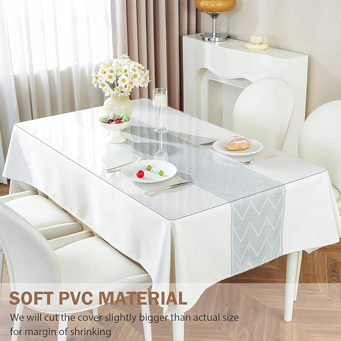 LovePads Clear Table Cover Protector 38 x 64 Inch, 1.5mm Thick Plastic Table - Image 4