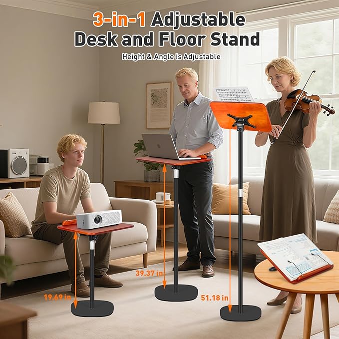 2-in-1 Floor Standing Book Stand, Foldable Book Holder - Image 3