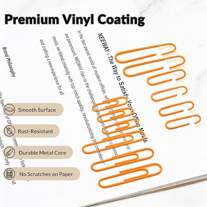 NEEWAY 450pcs Paper Clips Assorted Sizes, Small and Large Paper Clips, Coated - Image 5