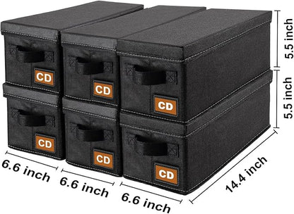 CD Storage Box & Case, Each Holds 35 CDs, Desktop & Closet CD Organizer - Image 2