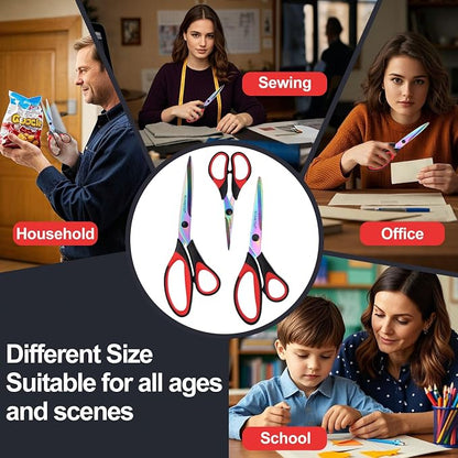 Craft Scissors Set of 3 Pack, All Purpose Sharp Titanium Blades Shears - Image 8