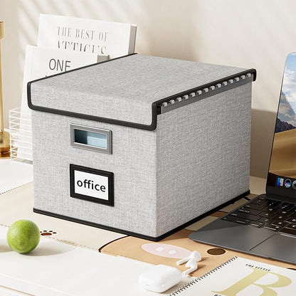 File Organizer Box with Lid, Collapsible File Folder Organizer - Image 5