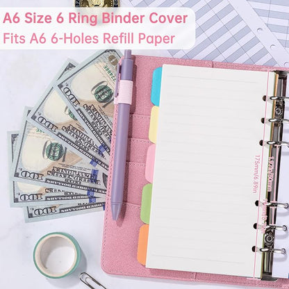 Antner A6 Notebook Binder Refillable 6 Ring Budget Binder Cover - Image 3