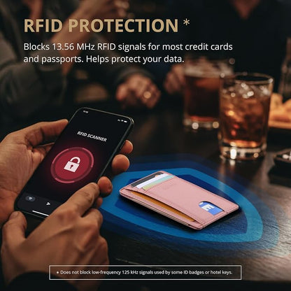 Buffway Slim Minimalist Front Pocket RFID Blocking Leather Wallets - Image 6