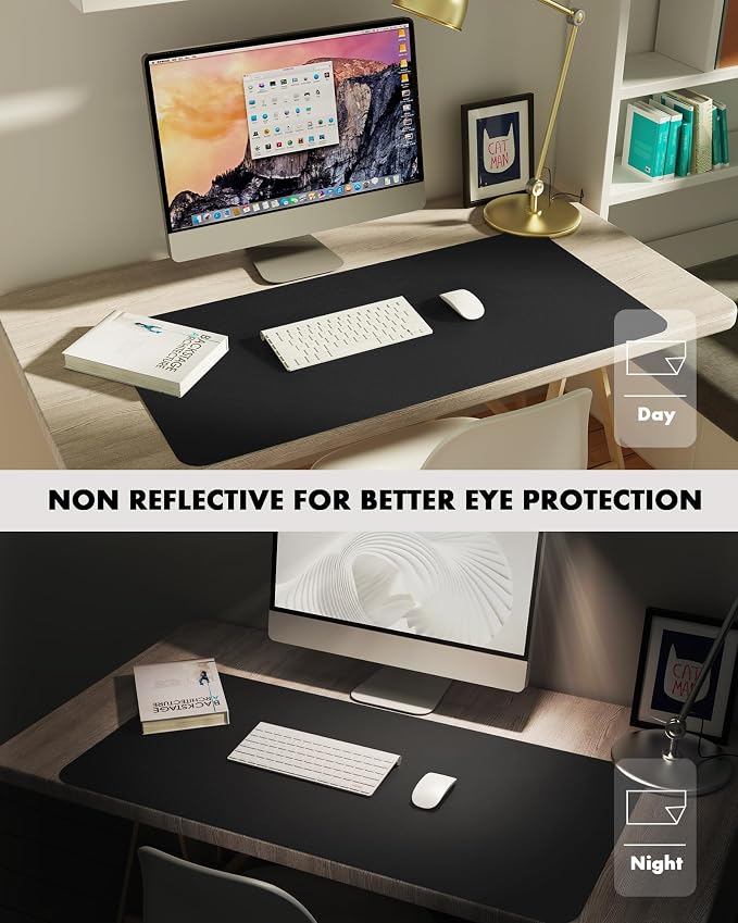 YSAGi Double-Sided Desk Pad, Leather Desk Mat, Eco Cork Desk Pad Protector - Image 7