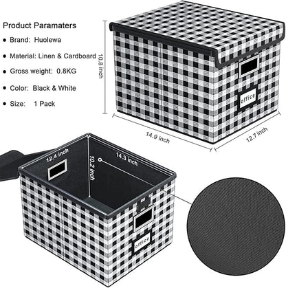 File Organizer Box with Lid, Collapsible File Folder Organizer - Image 5