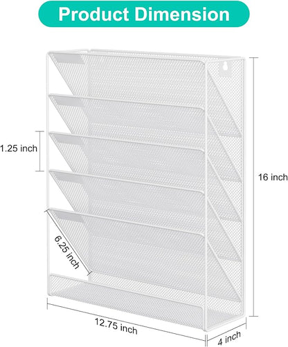EasyPAG 5 Tier Wall File Holder, Mesh Hanging Folder Organizer - Image 7