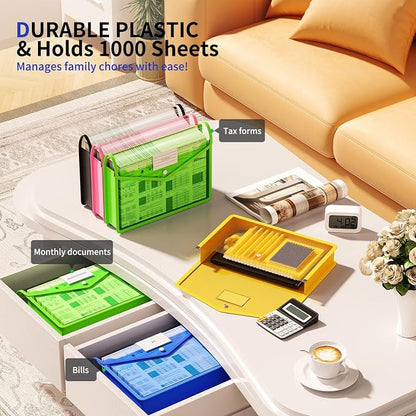 7 Pack Plastic Expanding File Folder, Transparent envelopes - Image 6
