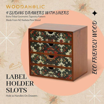 Boho Green Wooden Desk Organizer - Image 8