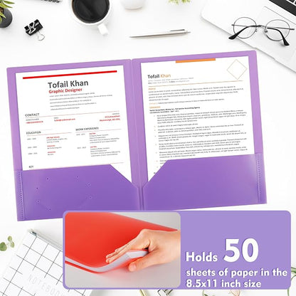 pmybupo 25Pack Purple Plastic Folders - Image 4