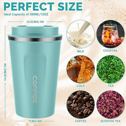 CS COSDDI 12 oz Stainless Steel Vacuum Insulated Tumbler - Coffee Travel Mug Spill Proof with Lid - Coffee Cups for Keep Hot/Ice Coffee,Tea and Beer - Image 2
