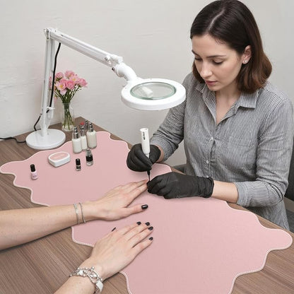 iCasso Pink Leather Desk Mat, Extra Large Scalloped Mouse Pad - Image 7