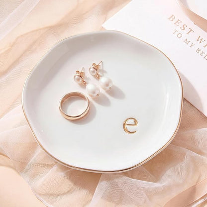 Ceramic Jewelry Tray, Personalized Initial Jewelry Dish by GIVITASOT