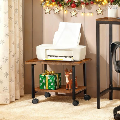 HOOBRO Printer Stand, 2-Tier Industrial Under Desk Printer Cart - Image 2