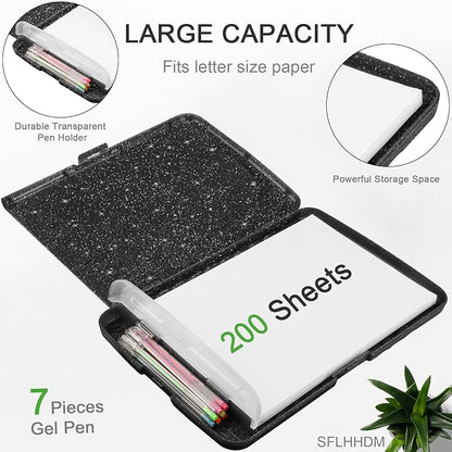 SFLHHDM Glitter Clipboard with Storage, Plastic Storage Clipboard with Pen - Image 3