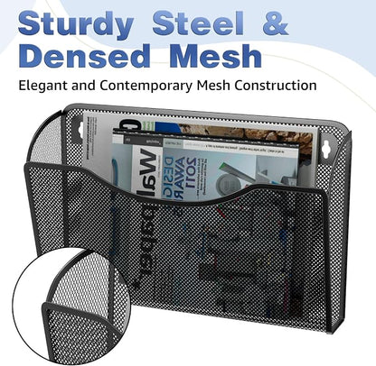 MINDEPOT Wall File Organizer, Hanging Wall Mounted File Folder Holder Mail - Image 3