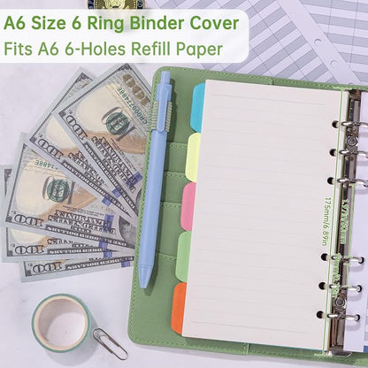 Antner A6 Notebook Binder Refillable 6 Ring Budget Binder Cover - Image 3