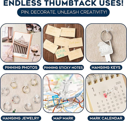 150 Pack Assorted Clear Push Pins by Luxurecourt - Image 5