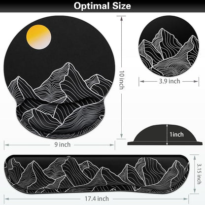 Mouse Pad Black, Ergonomic Keyboard Wrist Rest, Mouse Pad - Image 6