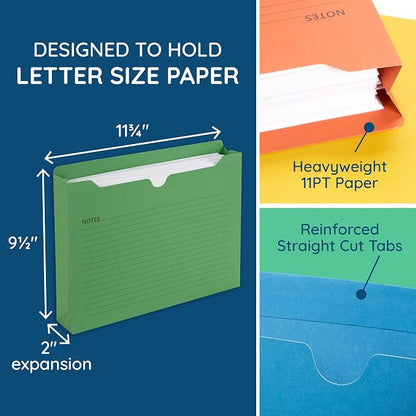 Blue Summit File Jackets Letter Size 2 Inch Expansion, Lined Folders - Image 4