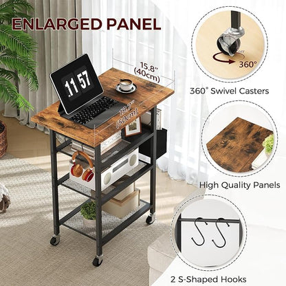MAHANCRIS 4-Tier Printer Stand, Rolling Printer Table on Wheels, Industrial - Image 4