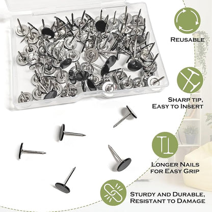 100 Pcs Metal Flat Head Thumb Tacks - Image 3