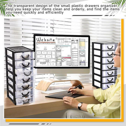 Thyle 2 Pcs Plastic Drawers Organizer Mini Organizer Stackable Plastic Clear - Image 5