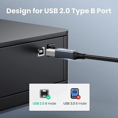 UGREEN USB C 3 FT Printer Cable, Nylon USB B to C Cord - Image 8