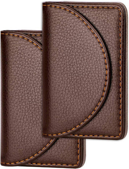 Cofee Leather Business Card Holder Case - Image 6