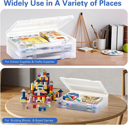 Denkee 8 Pack A4 Paper Organizer Box, Plastic Board Game Storage - Image 2