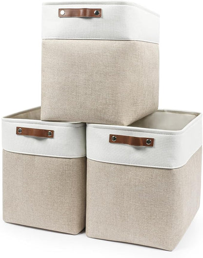 Bagnizer Large Fabric Storage Baskets | 50L Storage Bins, Decorative Linen by Bagnizer