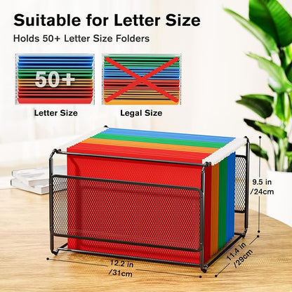 MaxGear Hanging File Organizer Box, Letter Size File Folder Organizer Desk | - Image 2