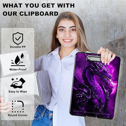 Purple Flaming Dragon A4 Clipboard - Image 2