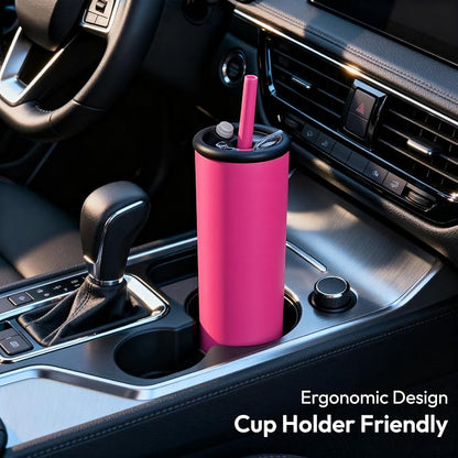 Candy Tumbler, 25 oz Insulated Stainless Steel Water Bottle, 2-in-1 Lid with Flexible Straw, BPA-Free, Cup Holder Friendly, Dishwasher Safe, Ocean Blue - Image 2
