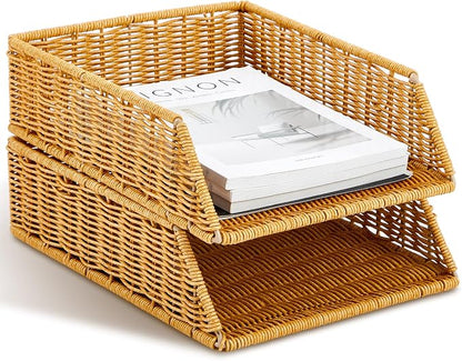 Yeaqee 2 Pcs Paper Tray Organizer by Yeaqee