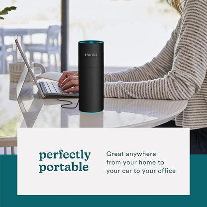 Homedics Portable Humidifier - Small Air Humidifiers for Bedroom, Plants, Office, Travel - Cool Mist Humidifiers, Color-Changing Accent Light, 2 Mist Settings, Black - Image 5