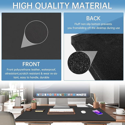 AKOZLIN 35.4"x22.8" Soft PU Leather Surface Office Desk Mouse Mat Pad - Image 5
