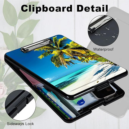 Blue Beach Palm Tree A4 Clipboard - Image 3