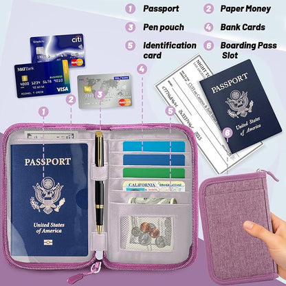 Passport Holder for Travel Essentials, RFID Blocking Protector Passport Wallets - Image 6