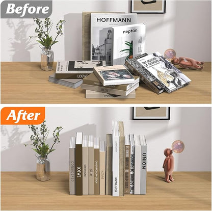 Acrylic Bookends 4 Pcs, Transparent Bookend Organizer, Book Holder Stand - Image 4