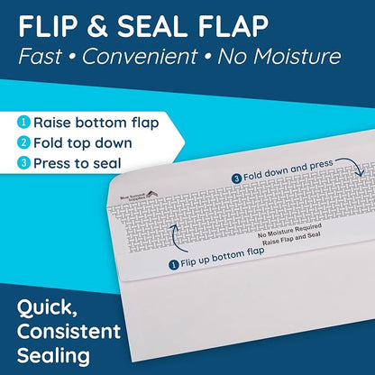 500 No. 10 Flip and Seal Double Window Security Envelopes - Image 3