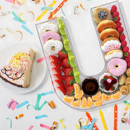 13.8" Extra Large Acrylic Letter Charcuterie Board Box, Reusable Fillable - Image 4