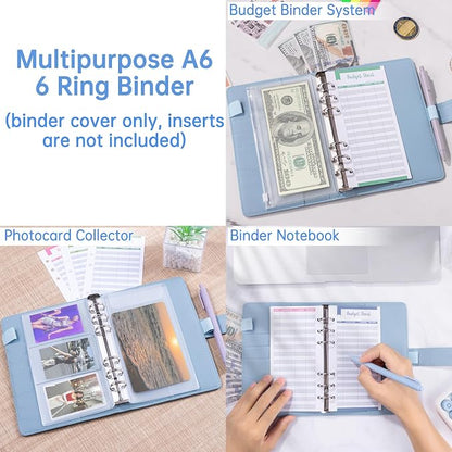 Antner A6 Notebook Binder Refillable 6 Ring Budget Binder Cover - Image 4